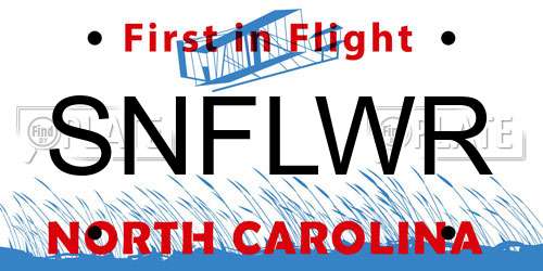 SNFLWR North Carolina License Plate