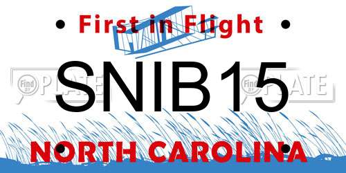 SNIB15 North Carolina License Plate