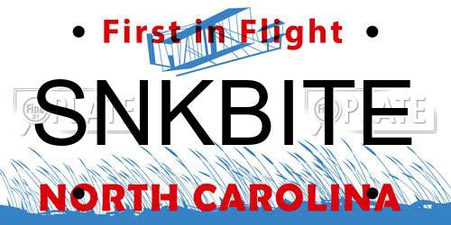 SNKBITE North Carolina License Plate