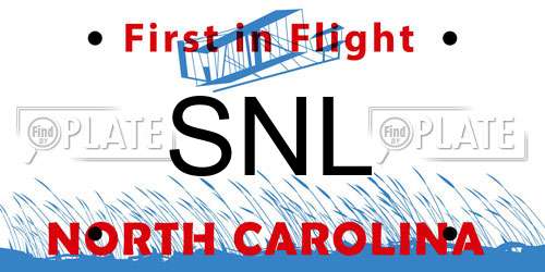 SNL North Carolina License Plate
