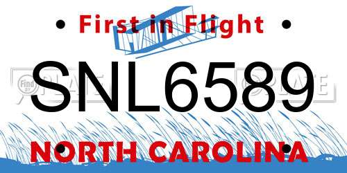 SNL6589 North Carolina License Plate