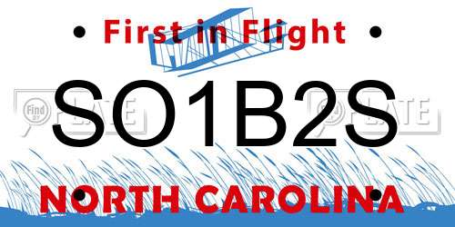 SO1B2S North Carolina License Plate