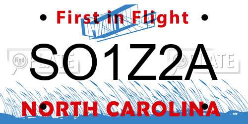 SO1Z2A North Carolina License Plate