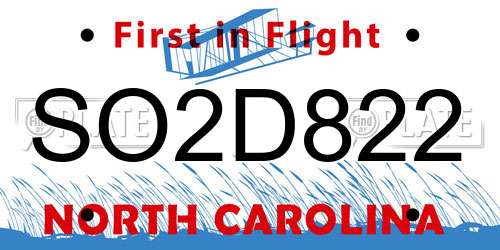 SO2D822 North Carolina License Plate