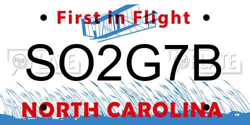 SO2G7B North Carolina License Plate