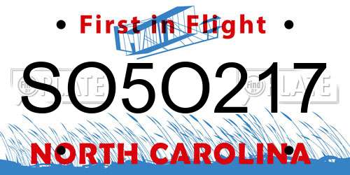 SO5O217 North Carolina License Plate
