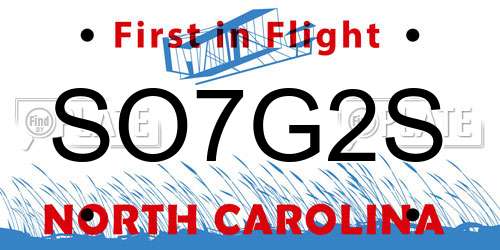 SO7G2S North Carolina License Plate