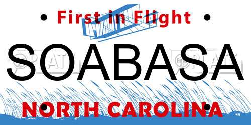 SOABASA North Carolina License Plate