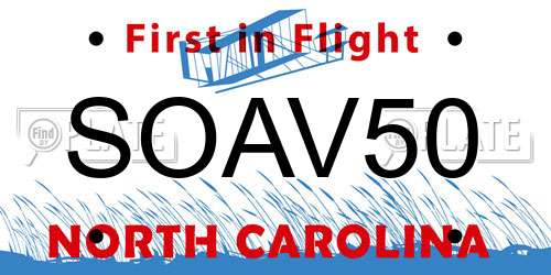 SOAV50 North Carolina License Plate