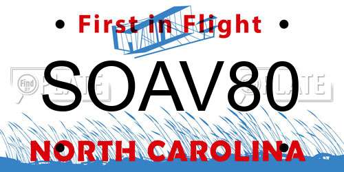 SOAV80 North Carolina License Plate