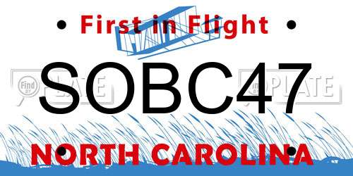 SOBC47 North Carolina License Plate