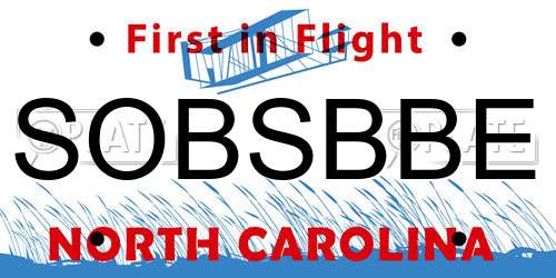 SOBSBBE North Carolina License Plate