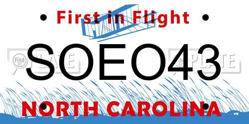 SOEO43 North Carolina License Plate