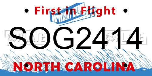 SOG2414 North Carolina License Plate