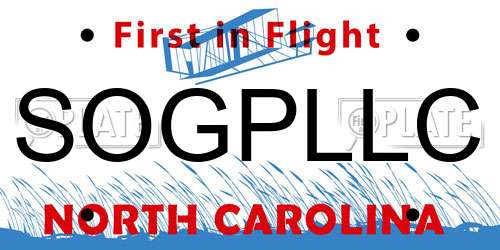 SOGPLLC North Carolina License Plate