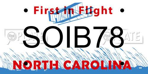 SOIB78 North Carolina License Plate