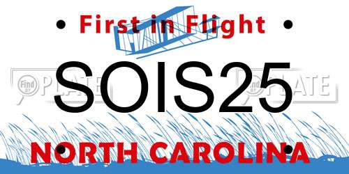 SOIS25 North Carolina License Plate