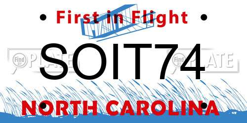 SOIT74 North Carolina License Plate
