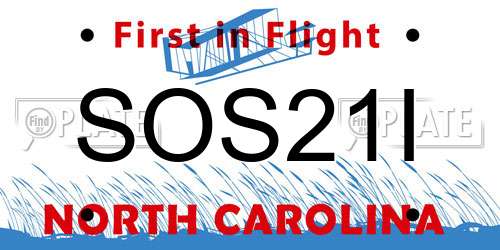 SOS21I North Carolina License Plate
