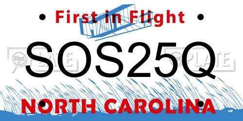 SOS25Q North Carolina License Plate