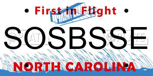 SOSBSSE North Carolina License Plate