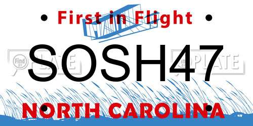SOSH47 North Carolina License Plate