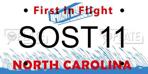 SOST11 North Carolina License Plate