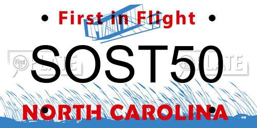 SOST50 North Carolina License Plate