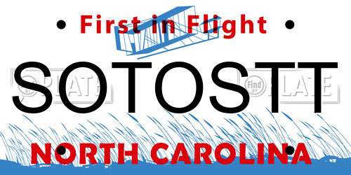 SOTOSTT North Carolina License Plate