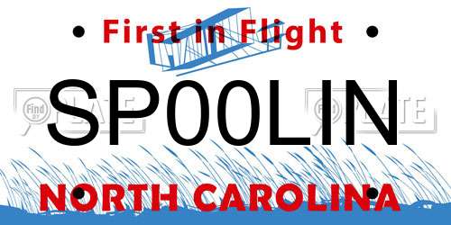 SP00LIN North Carolina License Plate