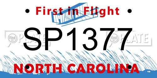 SP1377 North Carolina License Plate