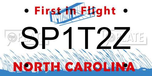 SP1T2Z North Carolina License Plate