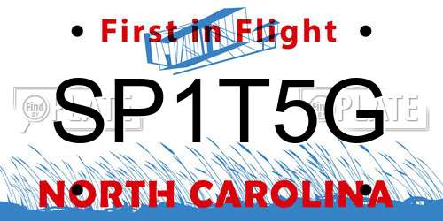 SP1T5G North Carolina License Plate