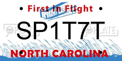 SP1T7T North Carolina License Plate