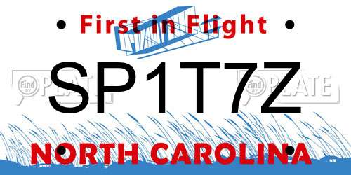 SP1T7Z North Carolina License Plate