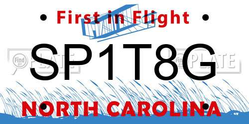 SP1T8G North Carolina License Plate