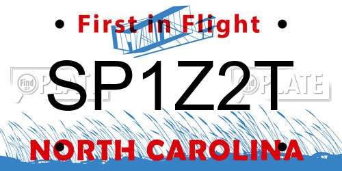 SP1Z2T North Carolina License Plate