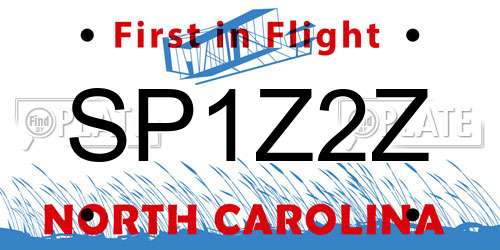 SP1Z2Z North Carolina License Plate