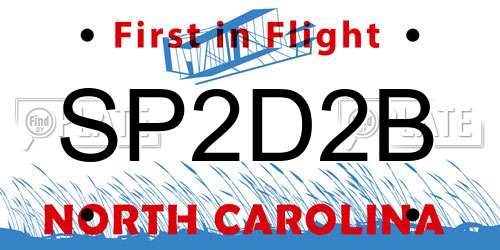 SP2D2B North Carolina License Plate