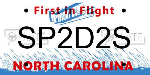 SP2D2S North Carolina License Plate