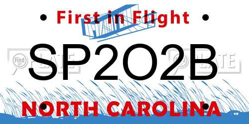 SP2O2B North Carolina License Plate