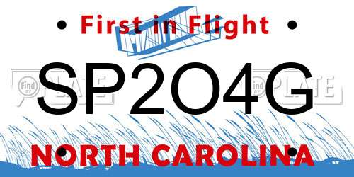 SP2O4G North Carolina License Plate