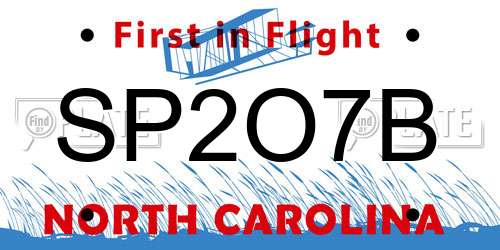 SP2O7B North Carolina License Plate