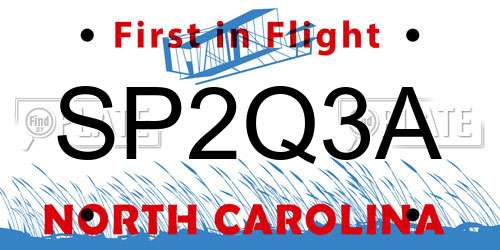 SP2Q3A North Carolina License Plate