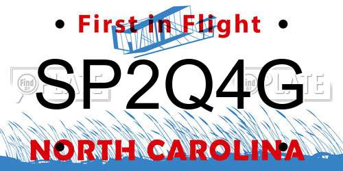 SP2Q4G North Carolina License Plate