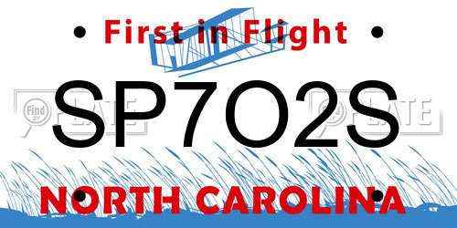 SP7O2S North Carolina License Plate
