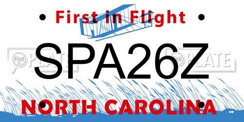 SPA26Z North Carolina License Plate