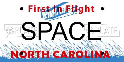 SPACE North Carolina License Plate