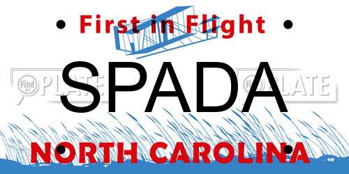 SPADA North Carolina License Plate