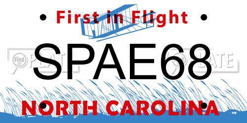 SPAE68 North Carolina License Plate